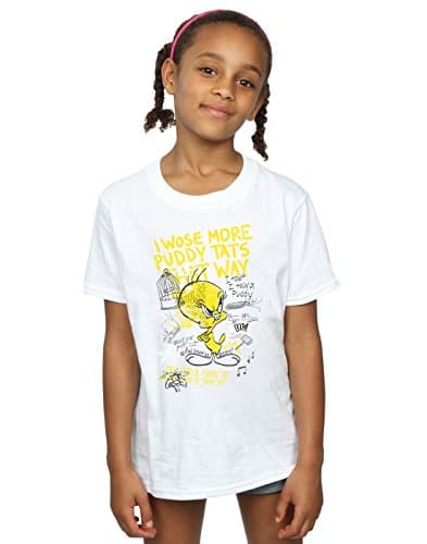 Image of Looney Tunes Girls Tweety Pie More Puddy Tats T-Shirt 5-6 Years White