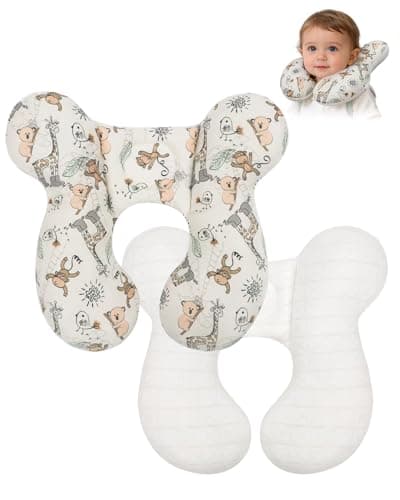 Image of KAKIBLIN Baby Travel Pillow, Upgraded Baby Neck Pillows for Car Seat, Infant Neck Support Pillow for Head and Neck,Newborn Head Support for Car Seat,Pushchair