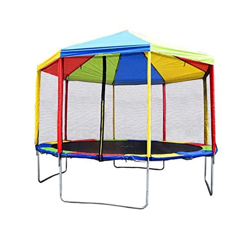 Image of Trampoline Canopy, 6/8/10/12/13/14/15/16FT Colorful Trampoline Sun Shade Cover Without Frame, Outdoor Oxford Fabric Trampoline Tent Sunshade, Cover Canopy Only,Colorful,14FT