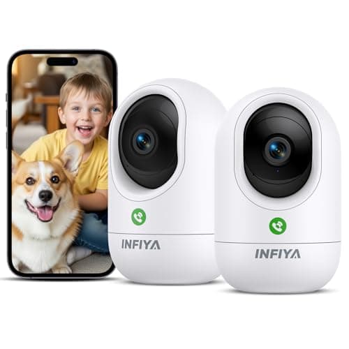Image of INFIYA 2K Indoor Pet Camera, Dog Camera with APP, CCTV Cameras House Security, Baby Monitor, One-Touch Call, PIR Detection, Smart Tracking, Night Vision, 24/7 Recording, 2.4GHz WiFi, K7 2 Packs