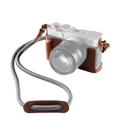 Image of SMALLRIG Genuine Leather Case Kit for FUJIFILM X-E5, Vintage Half-Body Shell for FUJIFILM X-E5, with Shoulder Strap,Brown - 5449