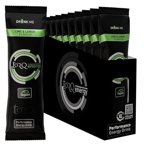 Image of Torq Energy Drink Lemon & Lime Isotonic Energy Drink Powder - Electrolyte Powder Energy Drinks High Carbohydrates 30g per 500ml and Sodium - Single Serve Packs - Box of 15