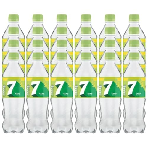 Image of 7 ZERO SUGAR Lemon and Lime Flavoured Fizzy Soft Drink with Sweetners Carbonated Soda Free From Artificial Colours 500ml Bottles Low in Calories and No Caffeine Recyclable (Pack of 24)