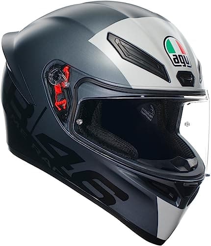 Image of AGV - K1 S E2206, Full-face Motorbike Helmet, ECE, Racing Style with Spoiler, Air Intakes and Scratch Resistant Visor, 190° Field of View, with Intercom Ready, Limit 46, Unisex, S