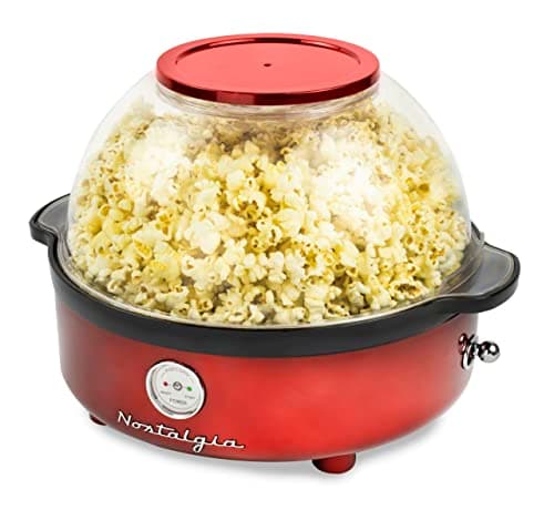Image of Nostalgia Retro Stirring Popcorn Machine 5.5 L Red