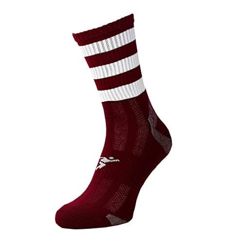 Image of Precision Pro Hooped Gaa Mid Socks Junior Maroon/white 3-6