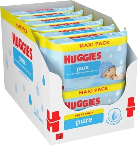 Image of Huggies Pure Baby Wipe, 99% Pure Water, Restores Natural Skin pH, Maxi Pack, 12 x 60 Wipes