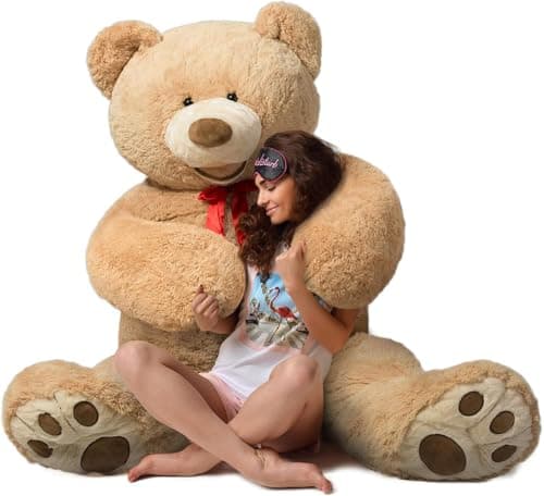 Image of HollyHOME 150cm Giant Teddy Bear Stuffed Animal Large Soft Toys Plush Bear, Light Brown