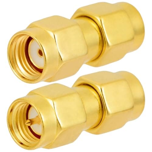 Image of Vecys 2PCS SMA Male to RP-SMA Male RF Coaxial Adapter 50 Ohm Adapter Converter for Antenna Router Coax Cable