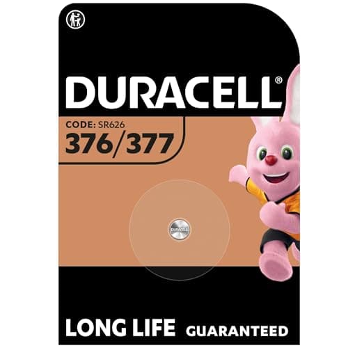 Image of Duracell Specialty 377/376 Silver Oxide Battery 1,55V, (SR66 / SR626 / V377 / V376 / SR626W / SR626SW) designed for use in watch, calculators and medical devices
