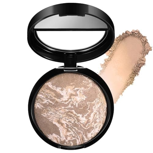 Image of Colour Correcting Powder Foundation, Long-lasting 24H Wear, Shimmer Brick Pressed Bronzer, Medium to Full Coverage, Transfer, Water & Sweat Resistant, New Formula (#05 Medium)