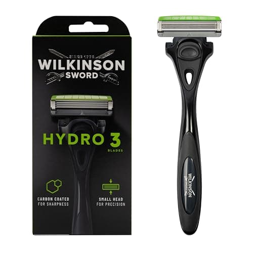 Image of WILKINSON SWORD - Hydro 3 Razor For Men | Carbon Coated Blades | Hydrating Gel & Skin Guards | Handle + 1 Blade