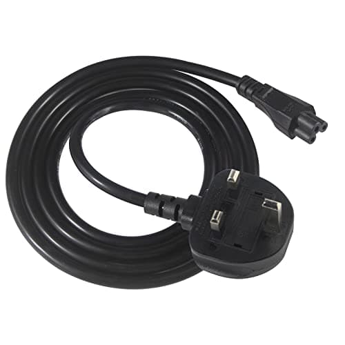 Image of UK BS1363 Fused Power Lead IEC C5 Clover (1M/2M/3M) - Replacement Charger Cable for Laptops, Gaming PC, LG/Samsung Monitor - UKCA Certified (200, Centimeters)