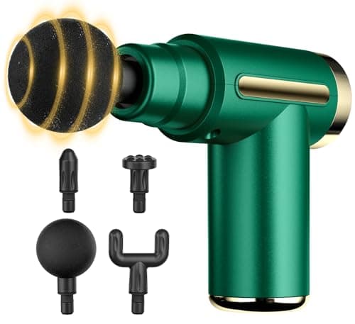 Image of cotsoco Mini Handheld Massage Gun, Deep Tissue with 6 Speeds, Cordless Muscle Massager with 4 Heads,Type-C Charging, Travel Size, Best Gifts
