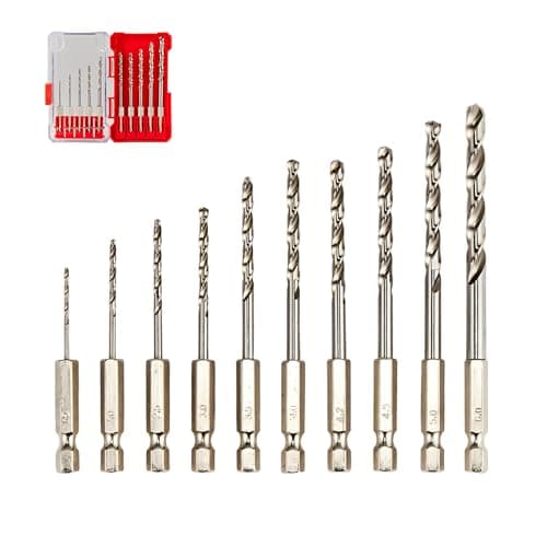 Image of ITEMPESTI HSS Drill Bit Set M35 Cobalt (1.5-6.0mm/10-Piece) for Stainless Steel, Hard Metals & Steel - Durable Metal Drills with Hex Shank in Storage Case