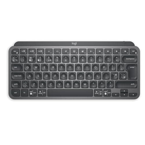 Image of Logitech MX Keys Mini Minimalist Wireless Illuminated Keyboard, Compact, Bluetooth, Backlit, USB-C, Compatible with Apple macOS, iOS, Windows, Linux, Android, Metal Build, QWERTY UK Layout - Graphite