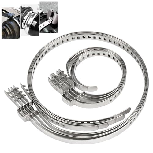 Image of KineticKraft 10Pcs Adjustable Stainless Steel Drive Shaft Joint kit, CV Boot Clamp Assortment Kit, CV Joint Boot Clamps Kit, Small and Large CV Joint Boot Bands, Axle Repair Clamps for Most Cars