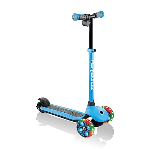 Image of Globber E Motion 4 Plus - 3 Wheel Electric kids Scooter - from 6 Years Plus - Dual Braking System - 2 Year Warranty (Light Blue)