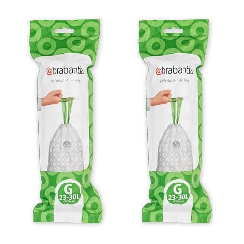 Image of Brabantia Bin Liners, Size G, 23-30 L - 40 Bags - 2 pack