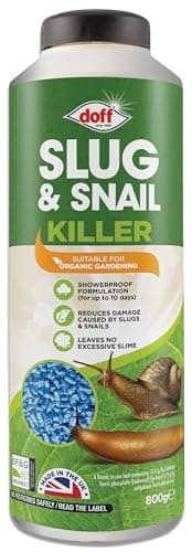 Image of Doff Slug & Snail Killer | 800g Garden Slug Pellets | Ferric Phosphate Formula for Effective Slug and Snail Control | Long-Lasting Protection in Damp Conditions for Up to 14 Days - Safe for Crops