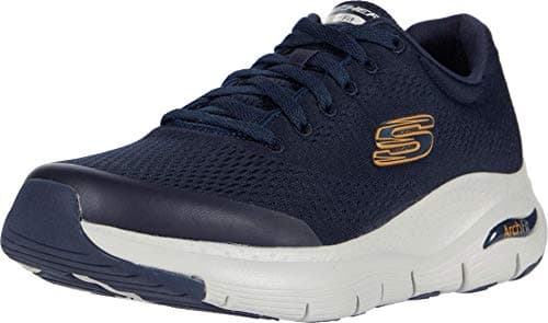 Image of Skechers Men's Arch Fit Trainers, Navy Textile/Synthetic/Trim, 9 UK