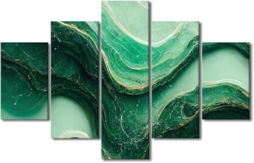 Image of Print Painting Canvas, 5 Pieces Abstract Marble Texture Canvas Wall Art Painting For Home Living Room Hotel Restaurant Office Decor Mordern Decoration Gift (M/Without Frame 100 X 50-24946877254419