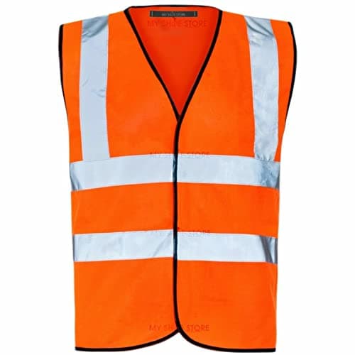 Image of MyShoeStore® Hi Vis Vest Yellow & Orange Small to 6XL 2 Band & Brace (Medium, Orange)