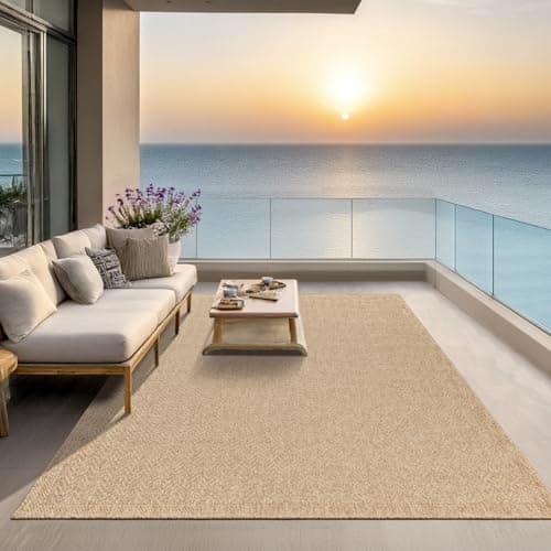 Image of the carpet Kansas – Comfortable and Stylish Indoor Rug for Living Room, Bedroom or Hallway, Soft and Warm, Easy to Clean, Natural Jute Style, Also Suitable for Outdoor, 200 x 290 cm