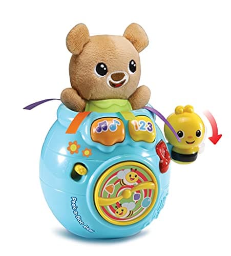 Image of VTech Baby Peek-a-Boo Bear, Baby Interactive Cuddly Toy for Sensory Play, Baby Musical Toy with Sounds, Songs and Phrases, for Toddlers Aged 6 Months, 1, 2 and 3 Years, English Version