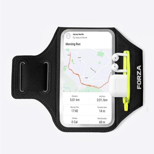 Image of FORZA Running Armband – Waterproof Phone Holder with Touchscreen Window, Zipped Pocket, Adjustable Strap & Reflective Detailing, Sports Armband for iPhone & Android (up to 6.9")