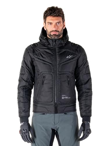 Image of Alpinestars Mohobbs Waterproof Jacket, All-Weather Motorcycle Gear, Lightweight & Durable Protection, Black/Orange Fluo, XL