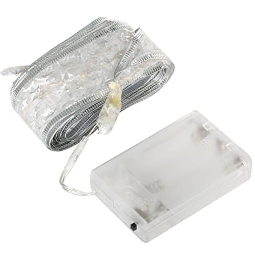 Image of TRIXES 4 Metre White LED Fairy Light Ribbon - Battery Operated/Powered Warm White Lights for Indoor Decoration