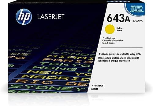 Image of HP Q5952A 643A Original LaserJet Toner Cartridge, Yellow, Single Pack