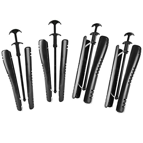 Image of HILLHOME 4 Pack Boot Tree Shaft Boots Shapers for Knee High Tall Boots Spring Loaded Adjustable Great Support Form Shaping Inserts for Womens and Mens Shoes (Black)