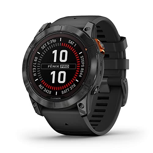 Image of Garmin fēnix 7X Pro Solar, Multisport GPS Smartwatch, Built-in Flashlight, Solar Charging Capability, Black