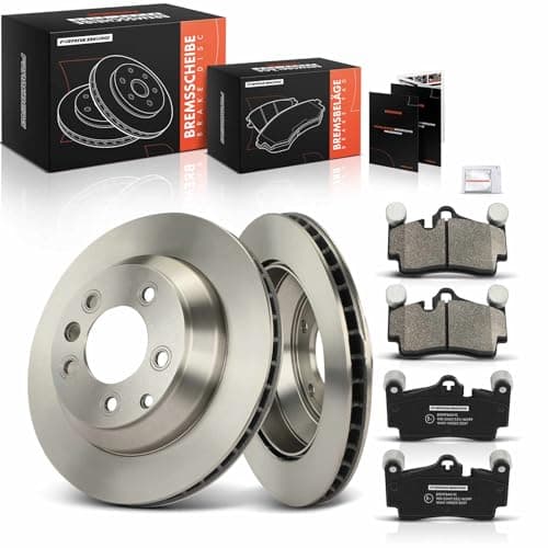 Image of Frankberg Brake Kit incl. 2x Brake Disc + 4x Brake Pad Rear Compatible with T.o.u.a.r.e.g 7L6 7L7 7LA Q7 4LB Approx. y.e.n.n.e 9PA Replace# 7L6698451A, 7L6698451D