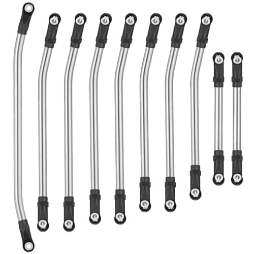 Image of AXspeed 10pcs Stainless Steel Linkage Set Steering Pull Rod Link Set with Rod Ends for 1/10 Element Enduro RC Crawler Car