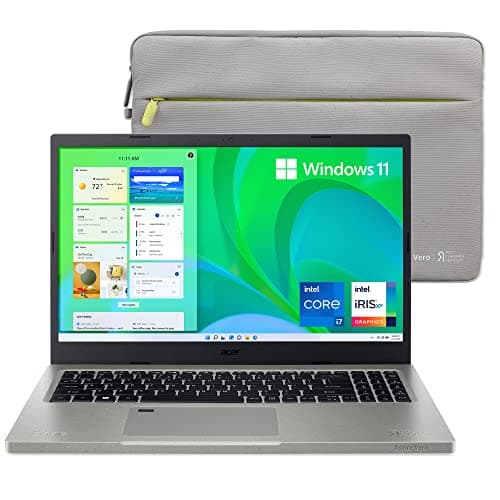 Image of acer Aspire Vero AV15-51-7617 Green PC | 15.6" FHD IPS 100% sRGB-Display | 11th Gen Intel Core i7-1195G7 | Intel Iris Xe Graphics | 16GB DDR4 | 512GB NVMe SSD | Wi-Fi 6 | PCR Materials | Vero-Sleeve