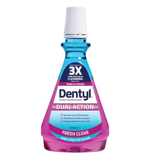 Image of Dentyl Dual Action CPC Mouthwash, 12hrs Fresh Breath & Total Care, Alcohol Free, Fresh Clove, 500 ml
