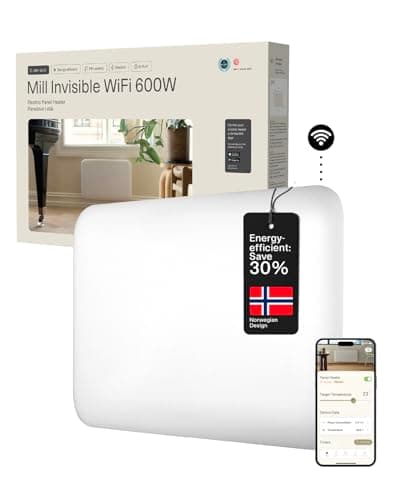 Image of Mill Invisible WiFi Panel Heater 600W Smart Heater & App Energy Efficient Heaters for Home Low Energy Silent 9-11m2, Electric Radiators Wall Mounted, Slim WiFi Radiator Bathroom, Designed in Norway