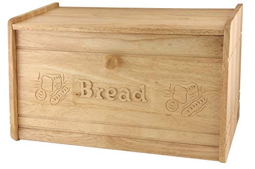 Image of Apollo 1192 RB Bread Bin Carved, Wood, Multi-Colour, 40x23x23.5