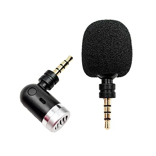 Image of VLSQHNCF 3.5mm 3-Pole Stereo Omnidirectional Mic Portable Microphone Compatible with Pad PC Laptop Studio Video Noise Cancelling Small Mic Plug and Play