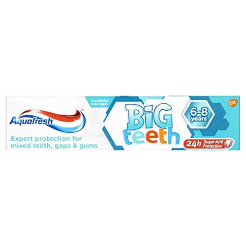 Image of Aquafresh Toothpaste for Kids, Big Teeth Toothpaste for Children 6-8 Years, 50 ml
