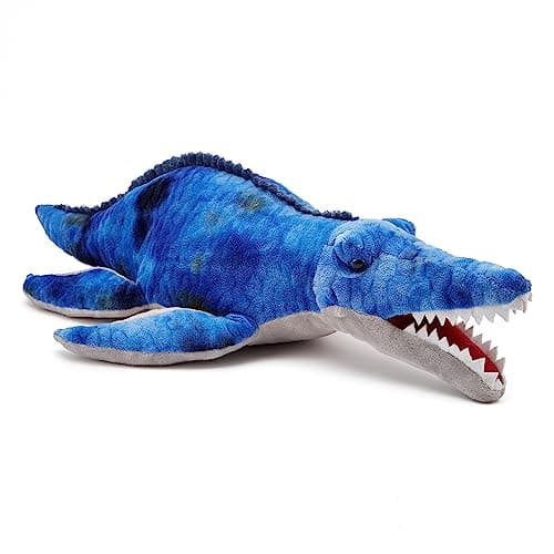 Image of Zappi Co Children's 100% Recycled Realistic Lifelike Large Plush Toy - Soft & Cuddly Stuffed Animal for Boys and Kids (60cm Length) (Mosasaurus)