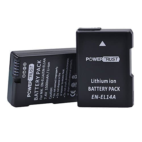 Image of PowerTrust 2pcs EN-EL14 EN-EL14A Battery for Nikon D5500 D5600 D3400 D3500 D5100 D5200 D5300 D3100 D3200 D3300 P7000 P7100 P7700 P7800 Cameras