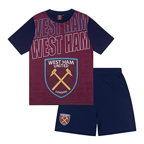 Image of West Ham United FC Official Football Gift Boys Short Pyjamas Claret 10-11 Years