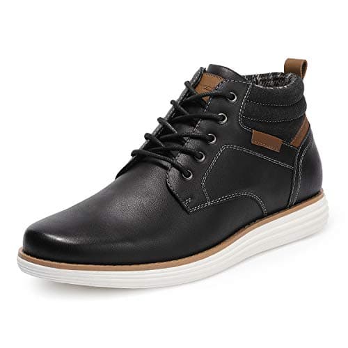Image of Bruno Marc Mens Ankle Boots Lace-Up Causal Boots Mid Top Sneakers Dress Boots for Men,Size 10,Black,GRAND-HIGH