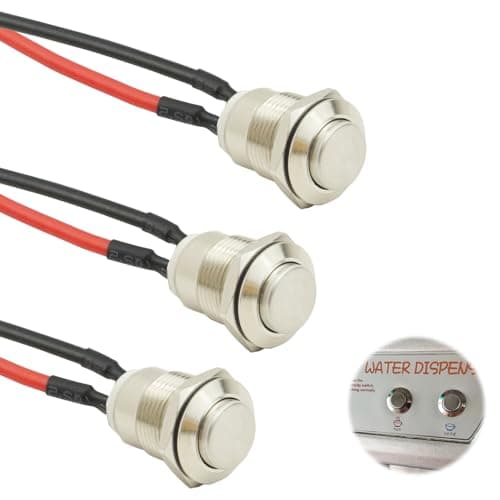 Image of 3 Pcs Prewired Momentary Push Button Switch 12mm Waterproof IP65 Stainless Steel Push Button On Off 2A 12V/24V/125V/250V AC (High Head) for Car Trumpet Pc Home Doorbell