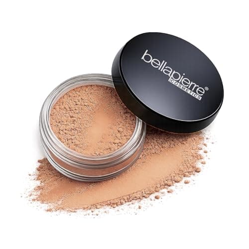Image of Bellapierre Loose Mineral Foundation SPF 15 – Pure Powder Base, Full Coverage Mineral Makeup, Matte Finishing & Setting, Lightweight, Talc-Free & Paraben-Free – 0.32 oz - Honey