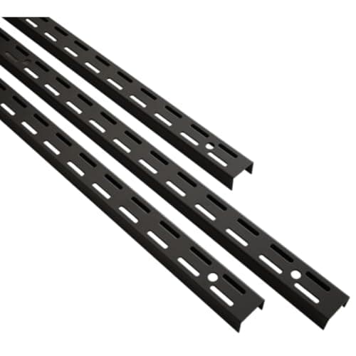 Image of Black Twin Slot Upright (1980mm) - Durable Steel Shelving System for Versatile Storage Solutions, Adjustable Shelves, Antimicrobial Finish, 1 x Upright